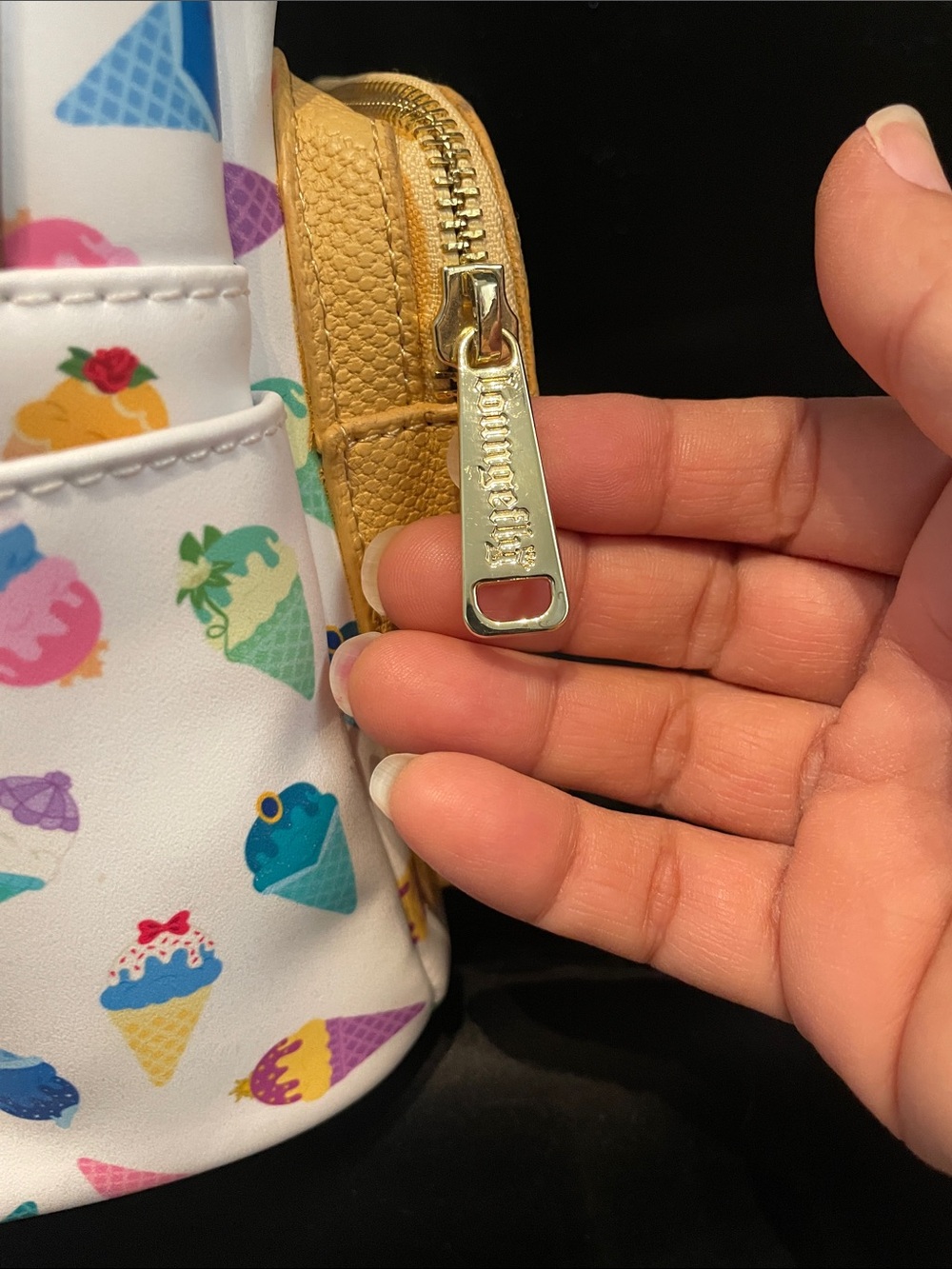 EUC DISNEY Loungefly Waffle Ice Cream Cone Backpack - Picture 6 of 11